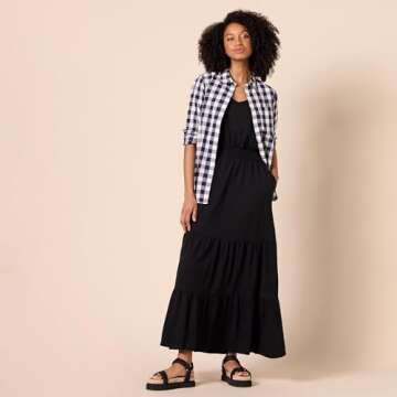 Amazon Essentials Women's Sleeveless Elastic Waist Summer Maxi Dress (Available in Plus Size)