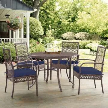 Favofamilie Outdoor Chair Cushions Set of 4 - Water-Resistant Blue