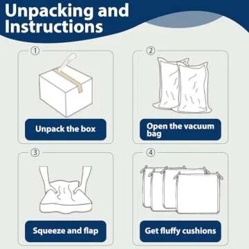 Favofamilie Outdoor Chair Cushions Set of 4 - Water-Resistant Blue