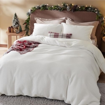 Bedsure Cotton Duvet Cover Set - Luxury Soft White Duvet
