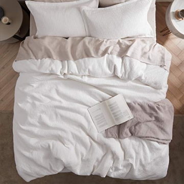 Bedsure Cotton Duvet Cover Set - Luxury Soft White Duvet