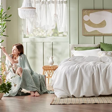 Bedsure Cotton Duvet Cover Set - Luxury Soft White Duvet