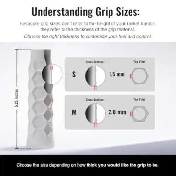 Hesacore Pickleball Paddle Grip - 5.25in - Supports Tennis Elbow, Enhances Grip Strength, Reduces Vibration with Finger Support and Anti-Sweat - Medium