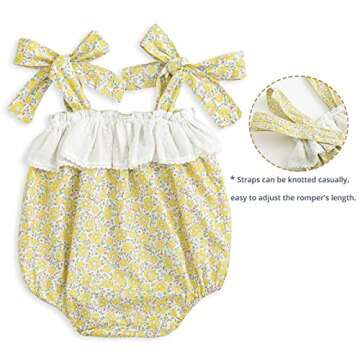 Simplee kids Baby Girls Summer Romper Onesie Infant Newborn Floral Ruffled Sleeveless Bodysuit