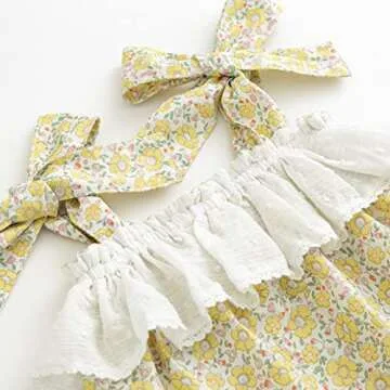 Simplee kids Baby Girls Summer Romper Onesie Infant Newborn Floral Ruffled Sleeveless Bodysuit