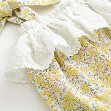 Simplee kids Baby Girls Summer Romper Onesie Infant Newborn Floral Ruffled Sleeveless Bodysuit