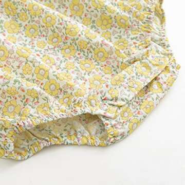 Simplee kids Baby Girls Summer Romper Onesie Infant Newborn Floral Ruffled Sleeveless Bodysuit