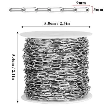 Stainless Steel Paperclip Chain Roll for Jewelry Making