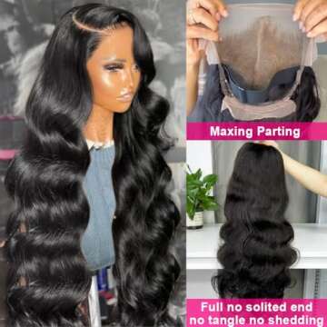 Wingirl 13x6 Body Wave Lace Front Wigs Human Hair Pre Plucked 180 Density HD Transparent Full Lace F...