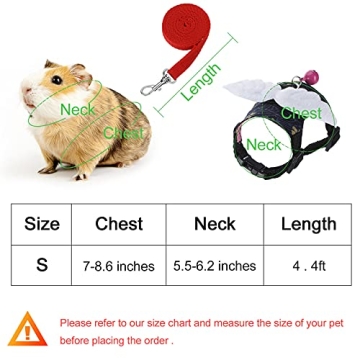 Floral Guinea Pig Harness and Leash Set for Small Pets