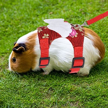 Floral Guinea Pig Harness and Leash Set for Small Pets