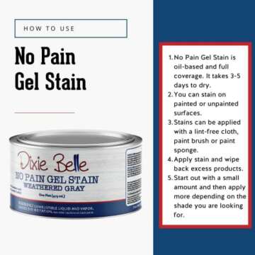 Dixie Belle No Pain Gel Stain | Weathered Gray | Oil-Based Stain for Wood Projects | DIY Wood Stain ...