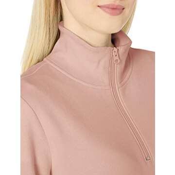 Amazon Essentials Women's Long-Sleeve Fleece Quarter-Zip Top (Available in Plus Size), Light Pink, X-Large