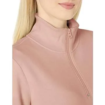 Amazon Essentials Women's Long-Sleeve Fleece Quarter-Zip Top (Available in Plus Size), Light Pink, X-Large