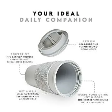 Neon Kactus Double-Walled Insulated Coffee Cup - Reusable Travel Mug with Silicone Sleeve, Leakproof...