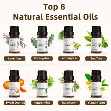 ASAKUKI Essential Oil Diffuser, Aromatherapy Cool Mist Home Humidifier with 7 LED Color Changing Light and Auto-Off Safety Switch, 8 Essential Oils Set, 300ml (X-Brown with Oils)