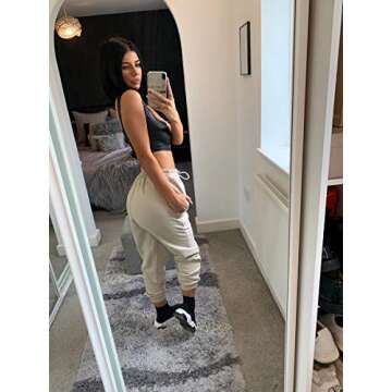 Womens Cinch Bottom Jogger Sweatpants Pockets Drawstring Baggy Pants Casual Workout Running Lounge Trousers