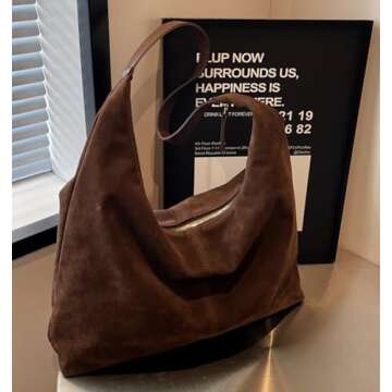 Versatile Slouchy Suede Tote Bag for Women