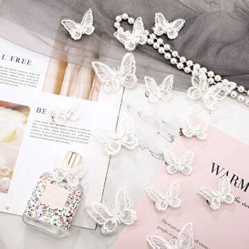 WILLBOND 18 Pieces Butterfly Hair Clip Halloween Lace Bows Embroidery Butterfly Hair Pins Accessorie...