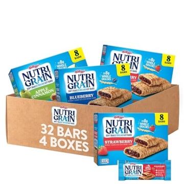 Nutri-Grain Soft Baked Breakfast Bars, Whole Grain Variety Pack (32 Bars)