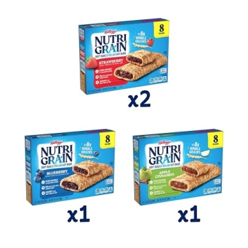 Nutri-Grain Soft Baked Breakfast Bars Variety Pack, 32 Bars