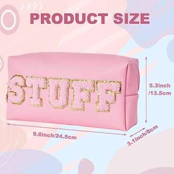 Burskit Christmas Gifts for Her Preppy Patch Stuff Portable Makeup Bag Bulk Cosmetic Bag Waterproof ...