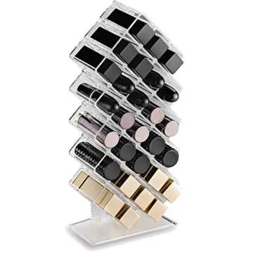 byAlegory Acrylic Lipstick Makeup Organizer | 28 Space Cosmetic Storage Designed To Stand, Lay Flat ...