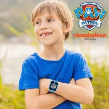 Accutime Kids Nickelodeon Paw Patrol Blue Educational Learning Touchscreen Smart Watch Toy for Toddlers, Boys, Girls - Selfie Cam, Games, Alarm, Calculator, Pedometer (Model: PAW4316AZ)