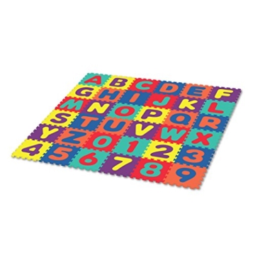 Deke Home - Large Alphabet Rubber Play Mat Floor, Puzzle EVA Rug, 72 x72 in, 36 SqFt Letters and Num...