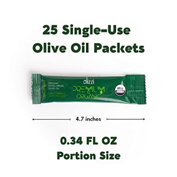 Olizzi Olive Oil Packets - Premium Organic Extra Virgin - 25 Packs