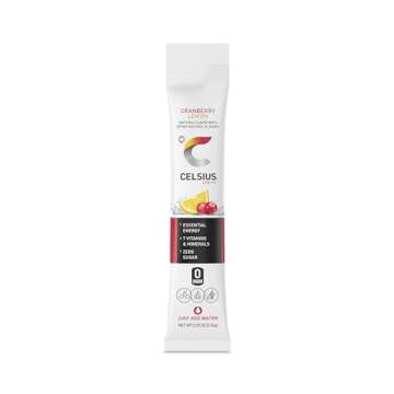 CELSIUS® On-the-Go Powder Sticks Cranberry Lemon, Essential Energy 2.6 Oz (14 Sticks per Pack) Packaging may vary
