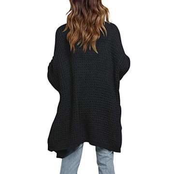 Stylish LOGENE Women's Oversized Cardigan with Pockets