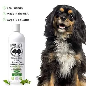BarkLogic Clean & Clear 2 in 1 Shampoo & Conditioner, Mint, 16 fl oz - Grooming Essentials for A Quality Coat - No Parabens, No Phthalates, No Sulfates, No DEA & PEG, Safe & Vegan