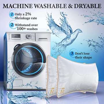 Royal Therapy Pillows King Size Set of 2, Down Alternative Bed Pillows, Adjustable King Size Pillows...