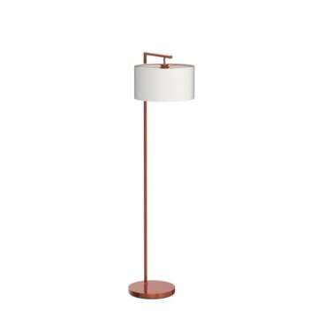 Brightech Montage Modern Floor lamp, LED Floor Lamp for Living Rooms & Offices - Tall Standing Lamp for Bedroom Reading - Corner Pole Lamp for Contemporary Home Decor - Rose Gold