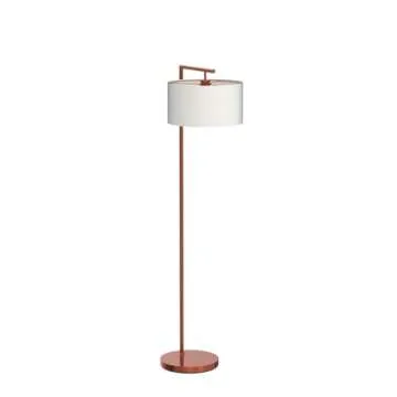 Brightech Montage Modern Floor lamp, LED Floor Lamp for Living Rooms & Offices - Tall Standing Lamp for Bedroom Reading - Corner Pole Lamp for Contemporary Home Decor - Rose Gold