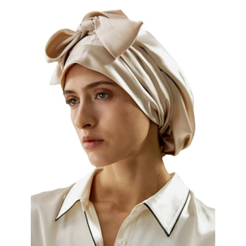 LILYSILK 22MM Pure Mulberry Silk Sleep Cap for Women