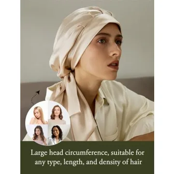 LILYSILK 22MM Pure Mulberry Silk Sleep Cap for Women