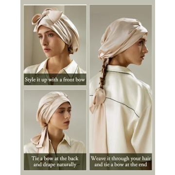 LILYSILK 22MM Pure Mulberry Silk Sleep Cap for Women