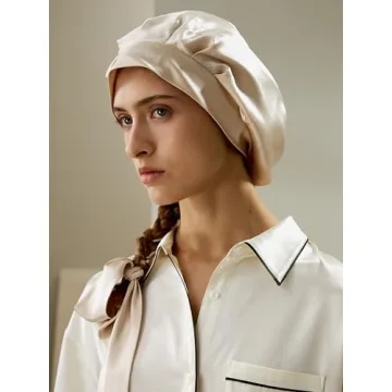 LILYSILK 22MM Pure Mulberry Silk Sleep Cap for Women