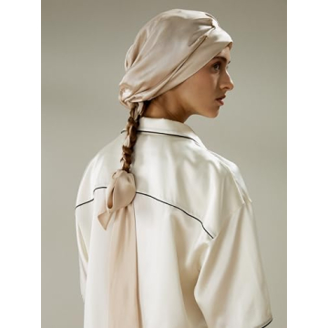 LILYSILK 22MM Pure Mulberry Silk Sleep Cap for Women