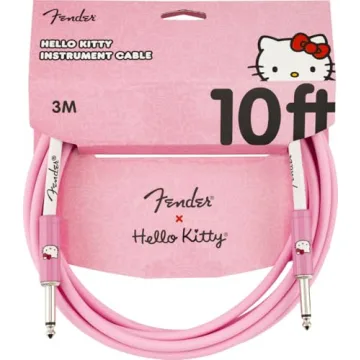 Fender Hello Kitty Instrument Cable - 10ft Pink Guitar Cable for Music Lovers