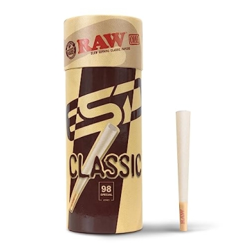 RAW Cones Classic 1-1/4 75 Pack Natural Pre-Rolled Rolling Paper