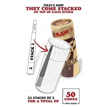 RAW Cones Classic 1-1/4 75 Pack Natural Pre-Rolled Rolling Paper