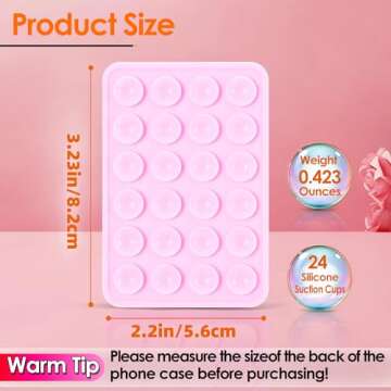 Suction Phone Case Mount, 2Pcs Silicone Phone Suction Grip Compatible with iPhone and Android Cases,...