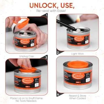 Luminar Chafing Dish Fuel Cans - 12 Pack for Easy Events