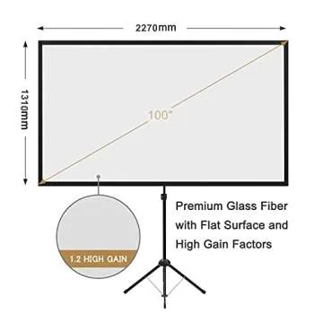 Versatile 100 Inch Projector Screen with Stand - Perfect for Movie Nights and Outdoor Fun