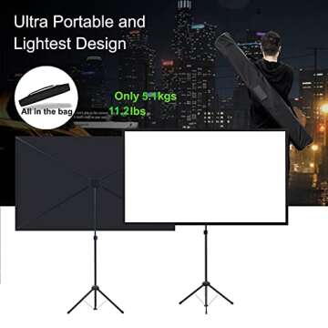 100 Inch Portable Projector Screen with Tripod Stand