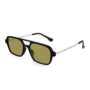 FEISEDY Vintage Square Aviator Sunglasses for Everyone