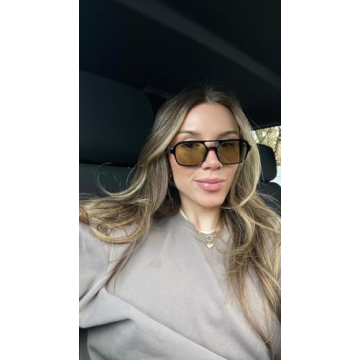 FEISEDY Vintage Square Aviator Sunglasses for Everyone